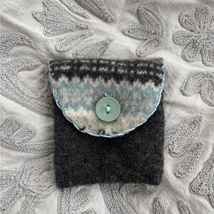 Handcrafted Wool Pouch with Button